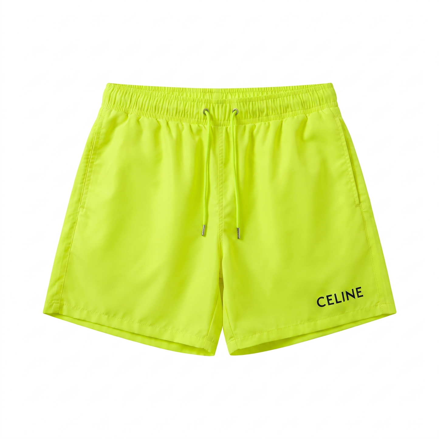 CELINE Logo Swim Shorts - Neon Yellow