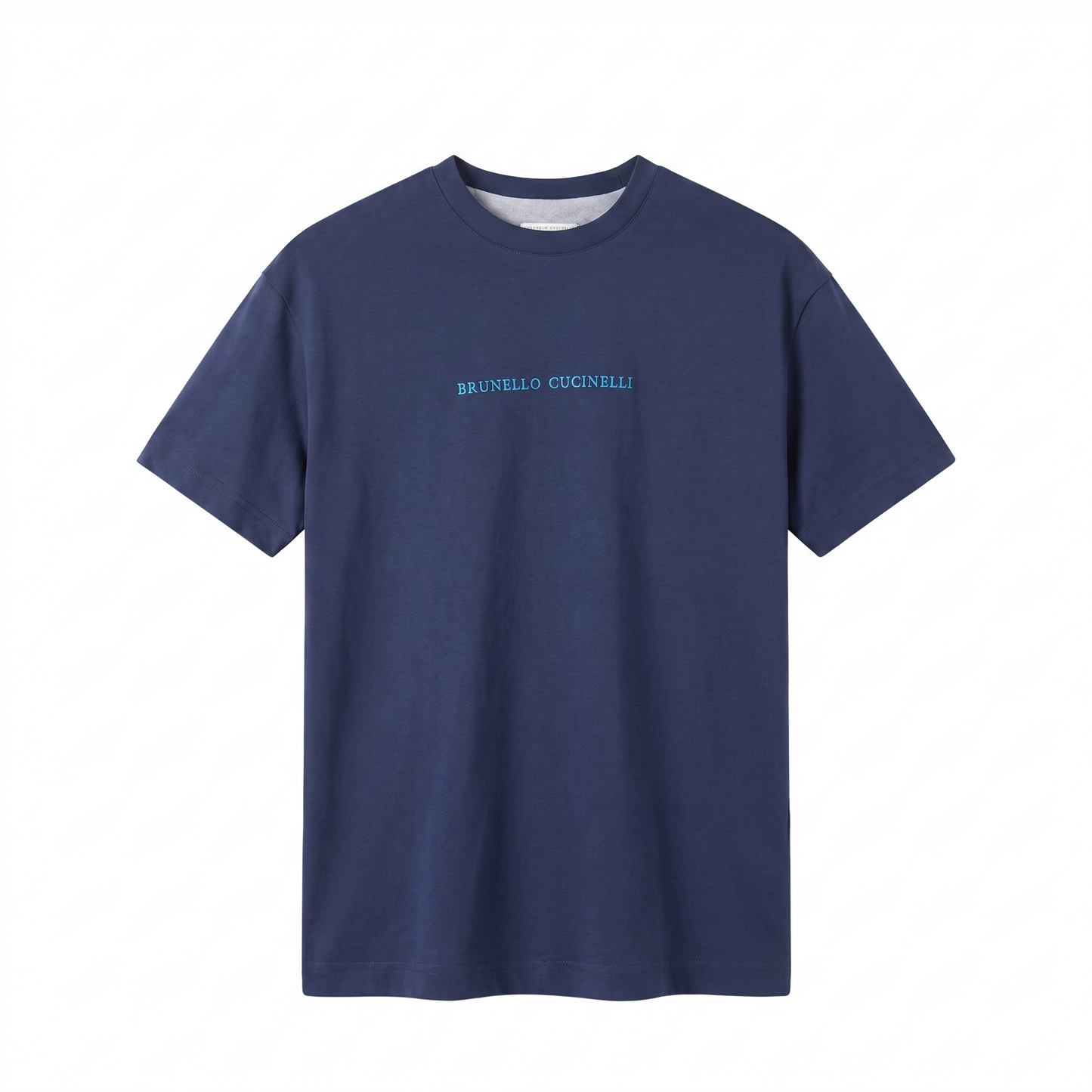 Brunello Cucinelli Navy Blue Cotton T-Shirt