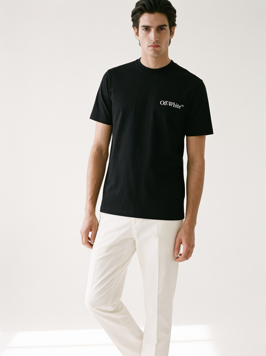 OFF-WHITE — Arrows Logo Cotton T-Shirt — Black