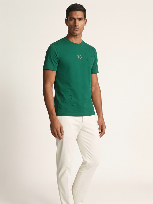 DOLCE & GABBANA — DG Logo Embossed T-Shirt — Green