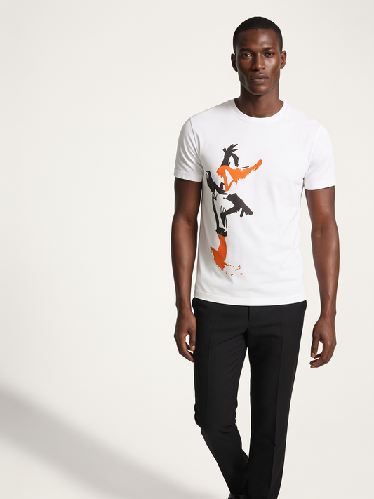 ICEBERG — Signature Graphic Cotton T-Shirt — Optic White