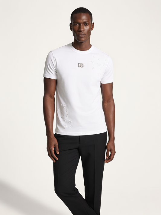 DOLCE & GABBANA — DG Embossed Logo T-Shirt — White