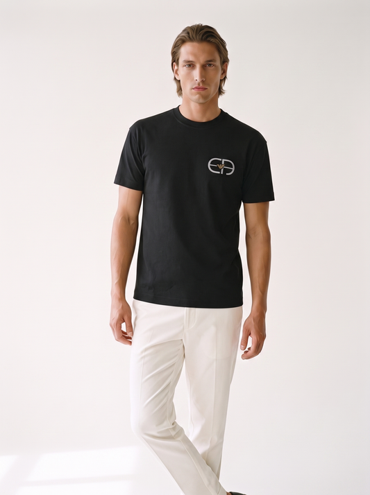 ARMANI — EA Logo T-Shirt — Black
