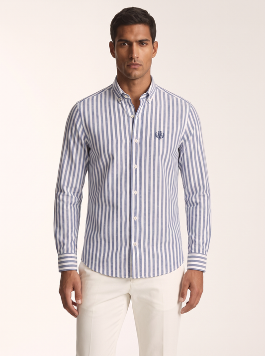 LORO PIANA — Elia Blue/White Stripe Shirt