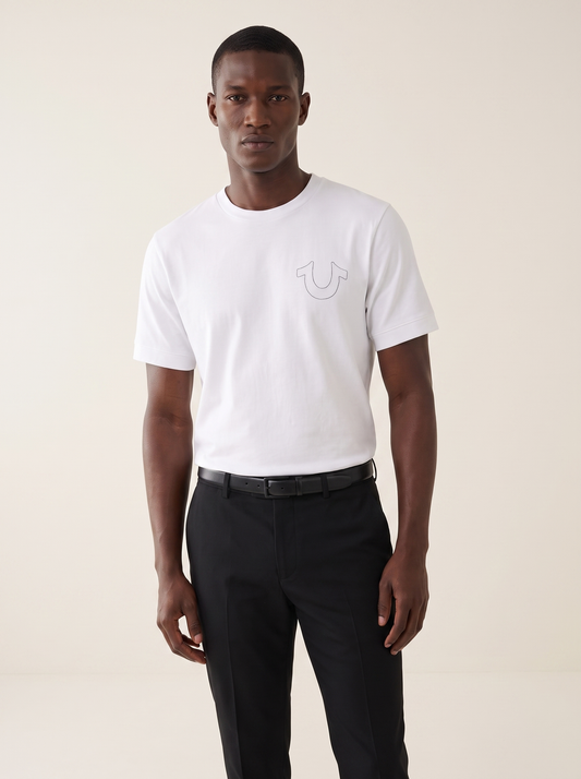TRUE RELIGION — Outline Logo Graphic White T-Shirt