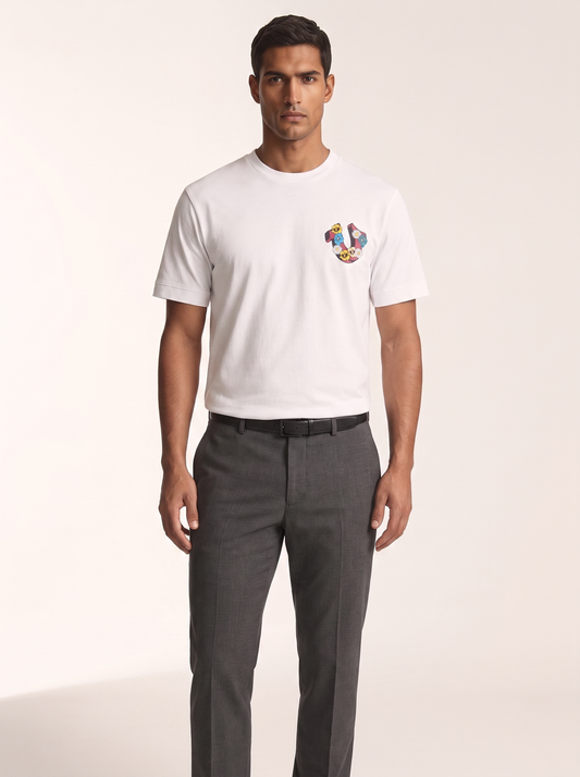 TRUE RELIGION — Floral Horseshoe Graphic White T-Shirt