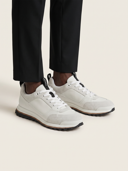 MODEL·HERMÈS — Velar Leather Sneakers — White