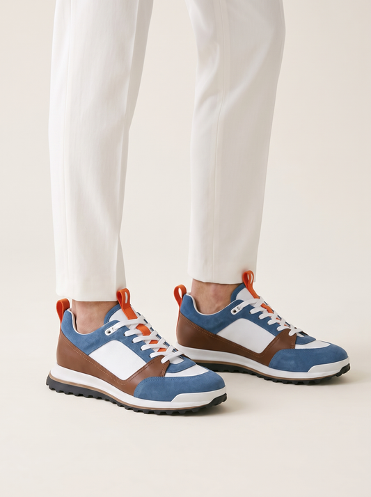 MODEL·HERMÈS — Trail Mix Suede Mesh Blue Brown