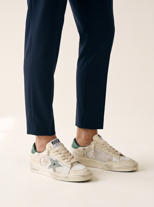 MODEL·GOLDEN GOOSE — Stardana Mesh Vintage Cream Green