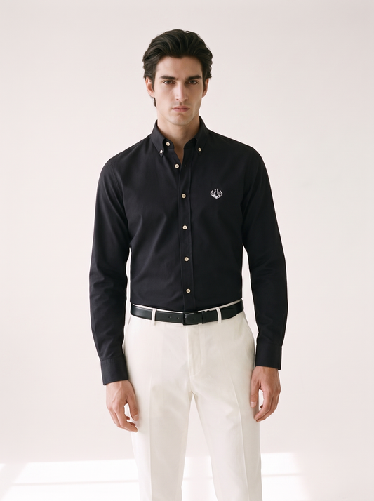 MODEL·LORO PIANA — Midnight Crest Shirt black