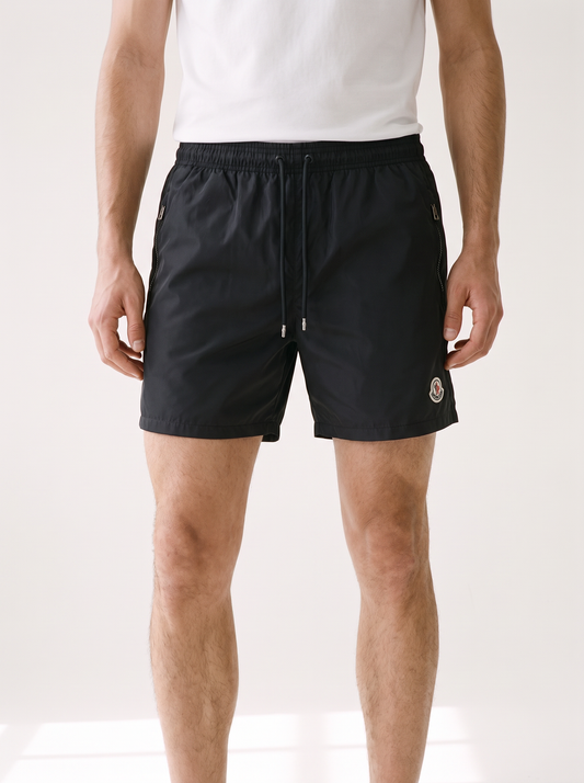 MODEL·MONCLER — Logo Swim Shorts - Black