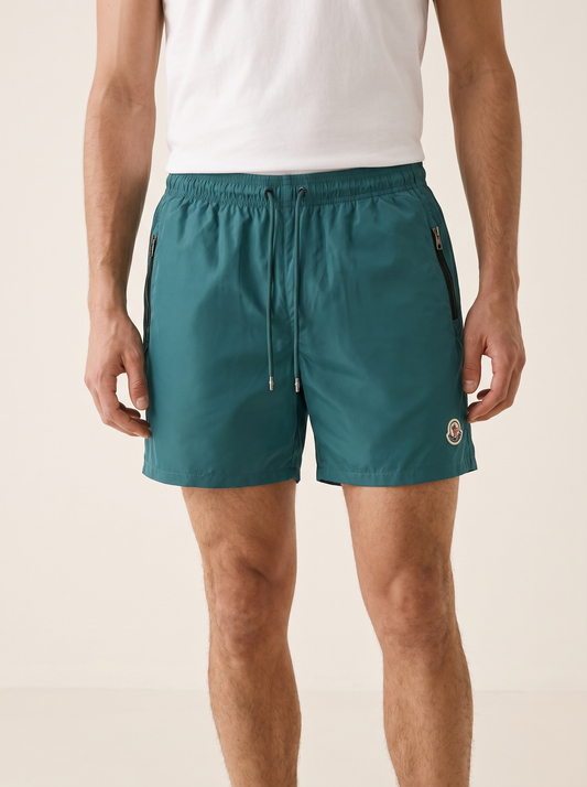 MODEL·MONCLER — Logo Swim Shorts - Teal