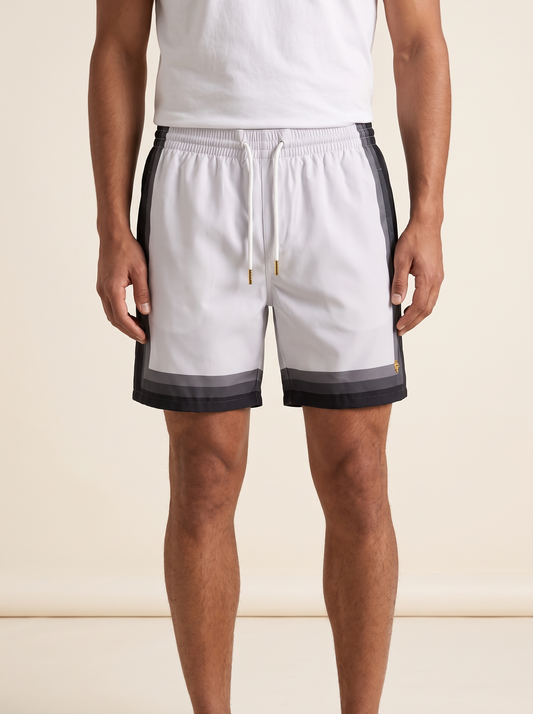 MODEL·CASABLANCA — Contrast Panel Swim Shorts - White
