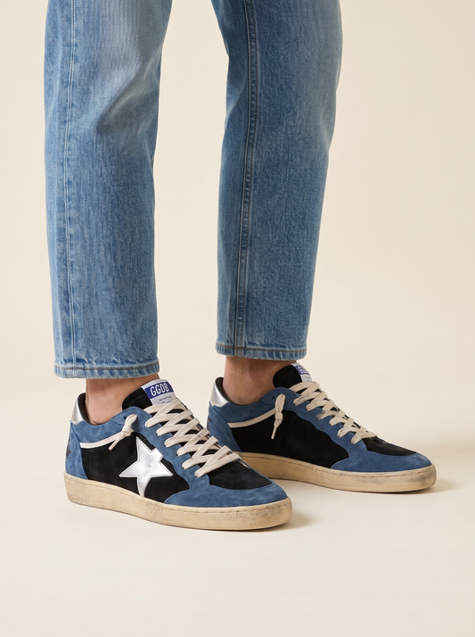 MODEL·BIANCO — Silver Star Vintage Sneaker — Navy Black Edition
