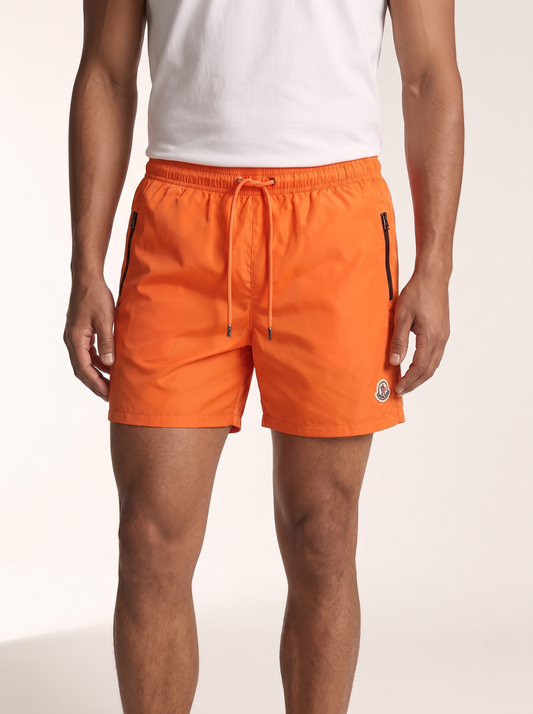MODEL·MONCLER — Logo Swim Shorts - Orange