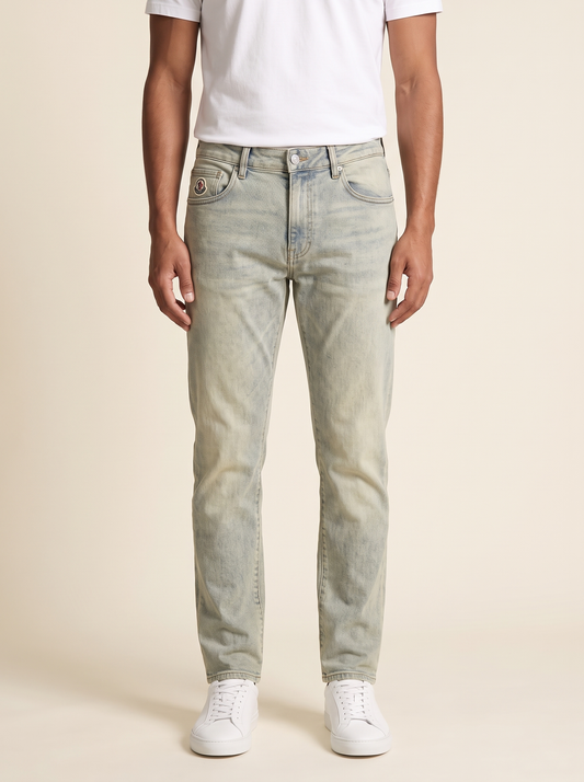 MODEL·MONCLER — Inspired Embroidered Patch Denim