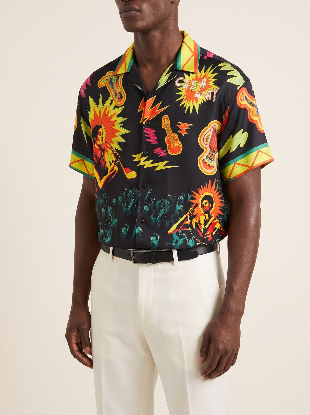 MODEL·CASABLANCA — Cuban Collar Short-Sleeve Shirt 'Music For The People'