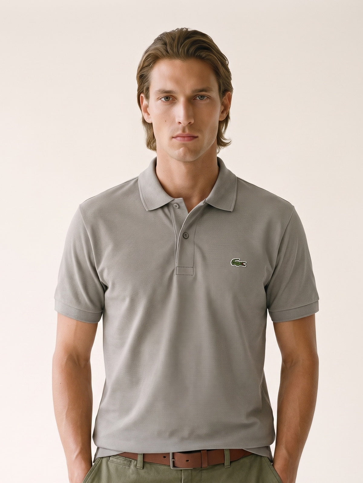 MODEL·LACOSTE — Classic Polo Shirt — Taupe Beige