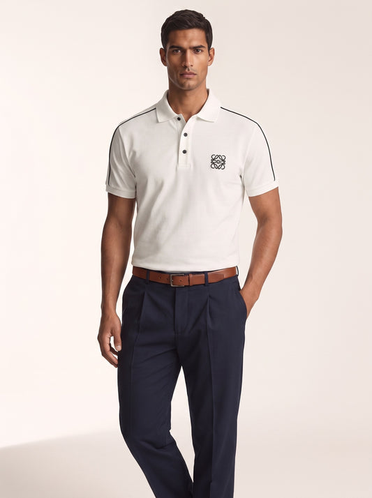 MODEL·LOEWE — Anagram Patch Polo t-shirt White
