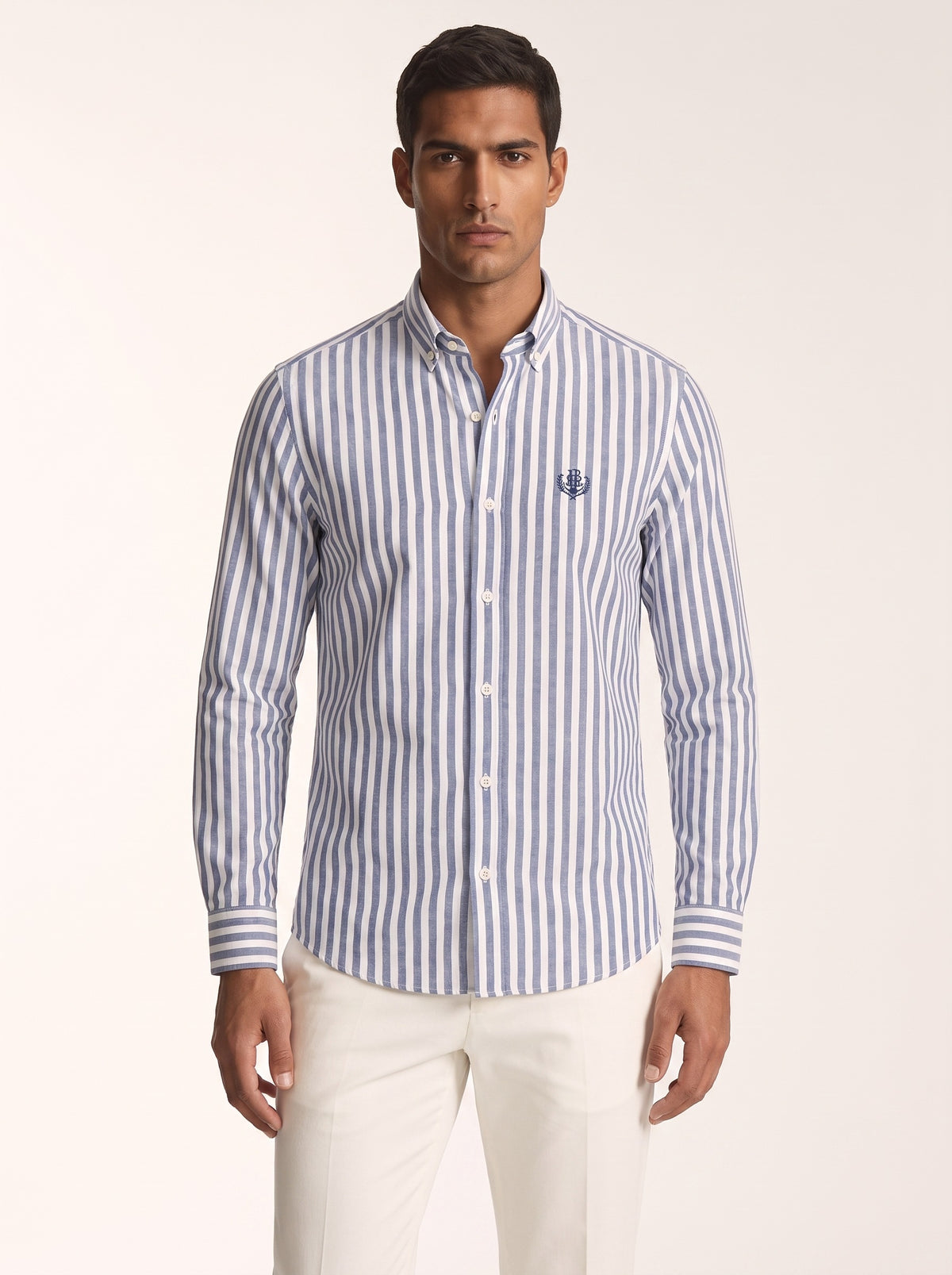MODEL·LORO PIANA — Elia Blue/White Stripe Shirt