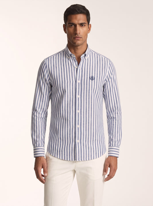 MODEL·LORO PIANA — Elia Blue/White Stripe Shirt