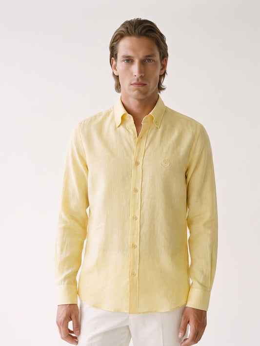 MODEL·LORO PIANA — Golden Meadow Linen Shirt