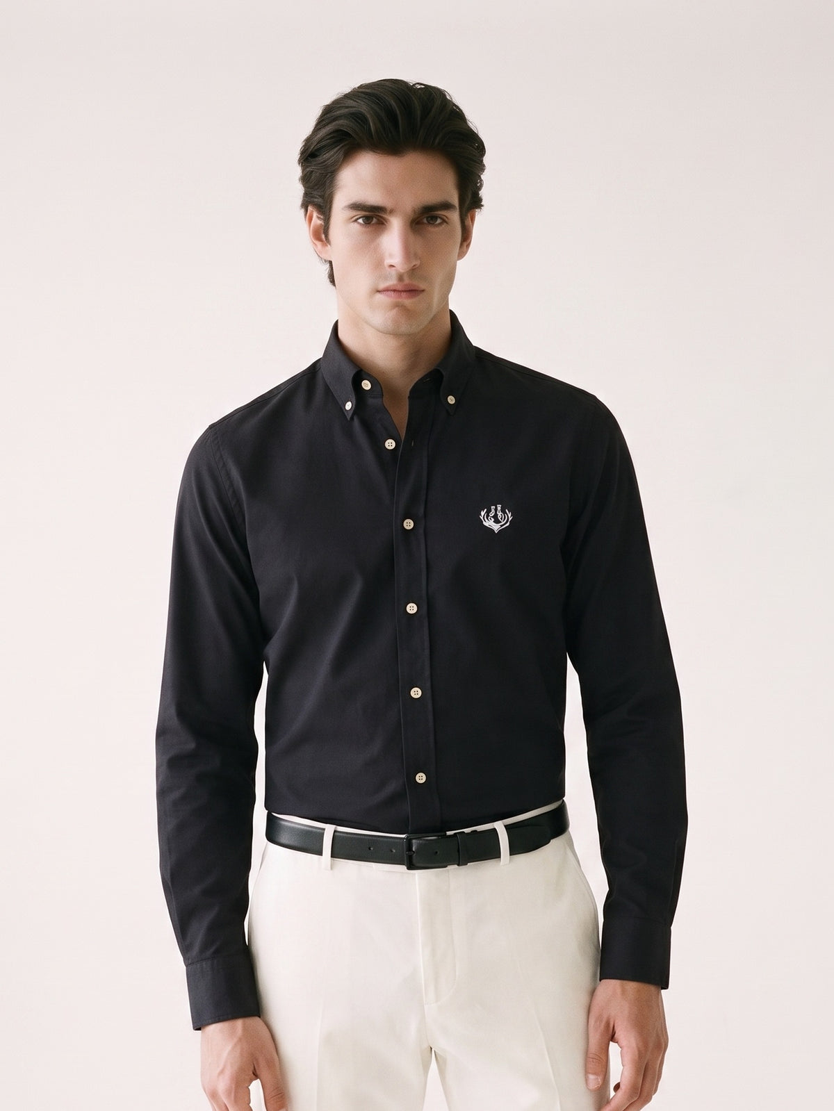 MODEL·LORO PIANA — Midnight Crest Shirt black