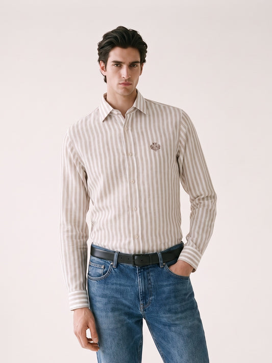 MODEL·LORO PIANA — Sandstone Stripe Shirt