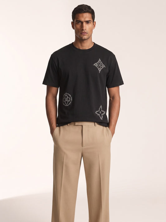 MODEL·LOUIS VUITTON — Sketch Monogram T-Shirt — Black