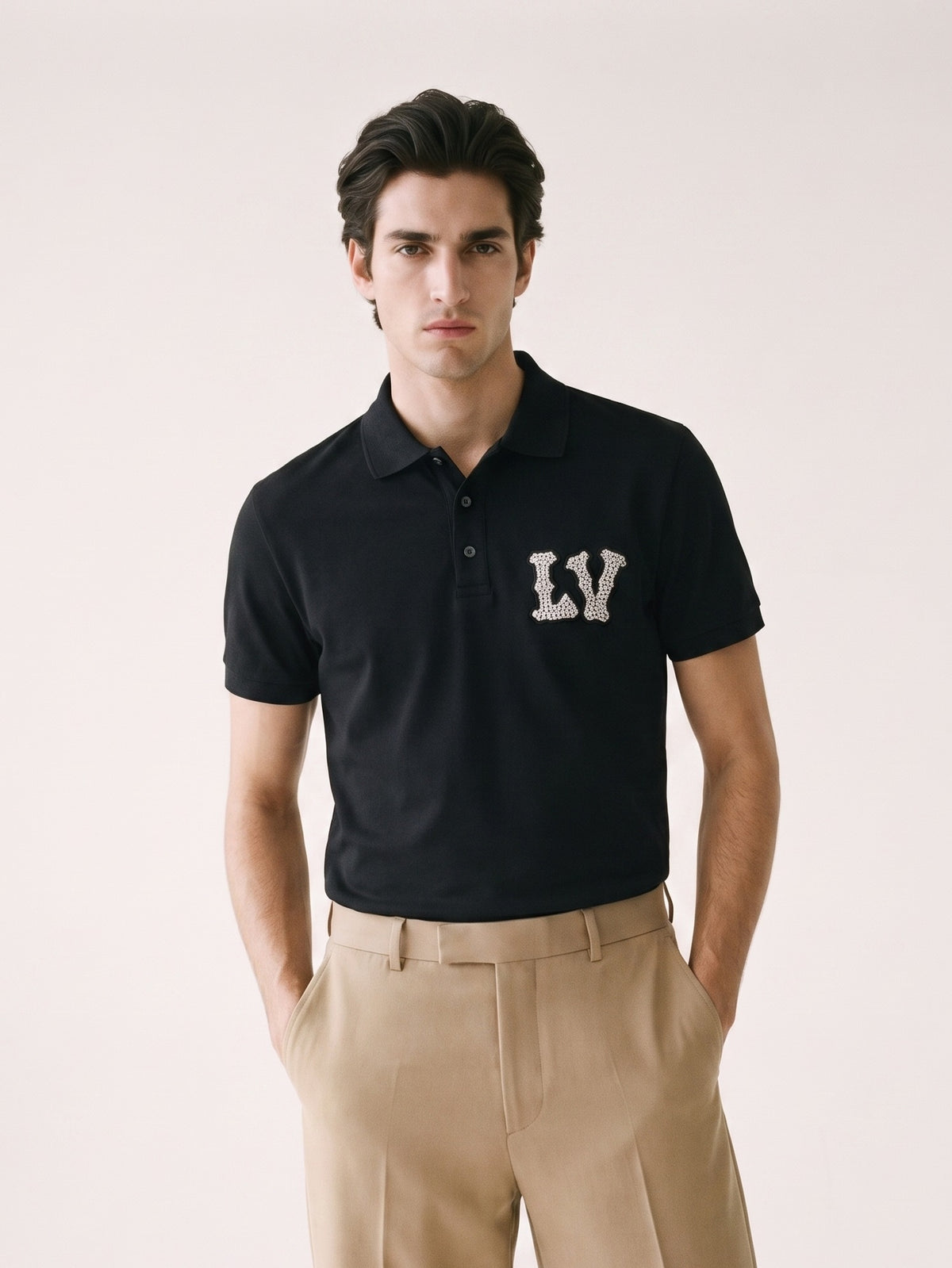 MODEL·LOUIS VUITTON — | Embroidered Logo Luxury Polo