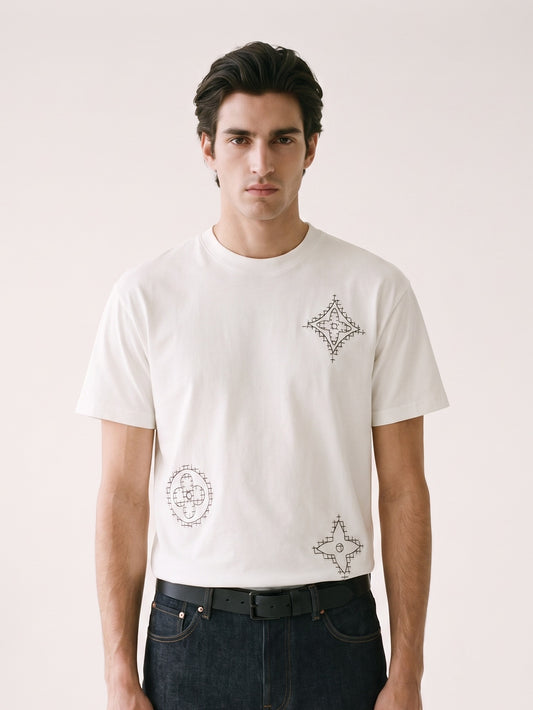 MODEL·LOUIS VUITTON — Sketch Monogram T-Shirt — White