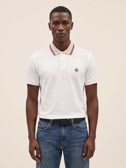 MODEL·MONCLER — Classic Polo Shirt — White