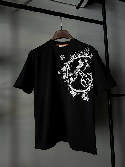 Hermes Metal Graphic Black T-Shirt