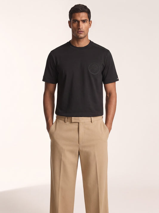 MODEL·BIANCO — Stefano Ricci Embossed Logo T-Shirt — Black Edition