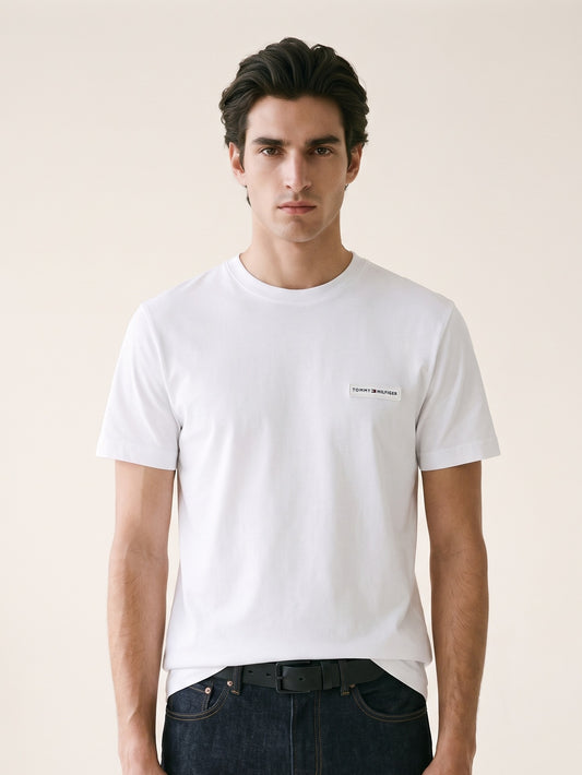 MODEL·TOMMY HILFIGER — Logo Patch T-Shirt — White